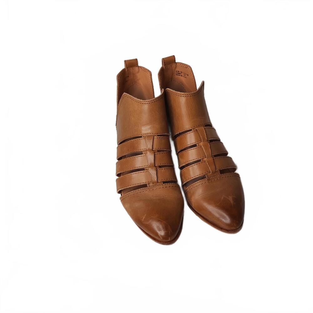Frye and Co Cutout Brown Leather Ankle Booties Size 6.5M - Picture 2 of 6